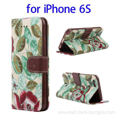 Paypal acceptable hand strap flip leather phone case for iPhone 6S